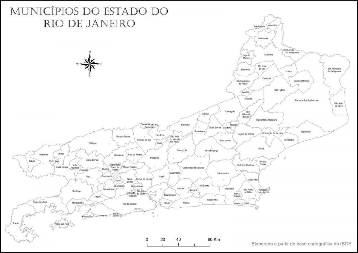 Карта на Рио де Жанейро черно и бяло