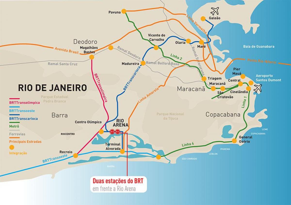 Карта на Рио местоположение Арена