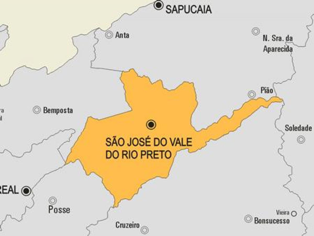 Карта на Сан Хосе-DO Vale DO Рио-Preto община