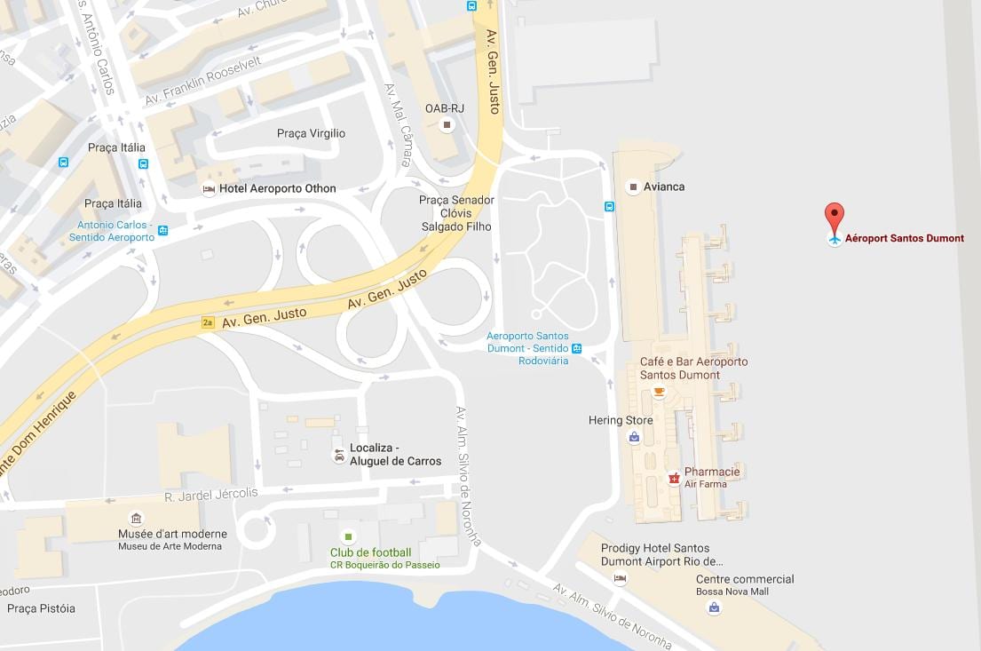 Карта на летище Santos dumont airport