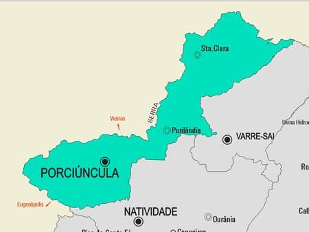 Карта на община Porciúncula