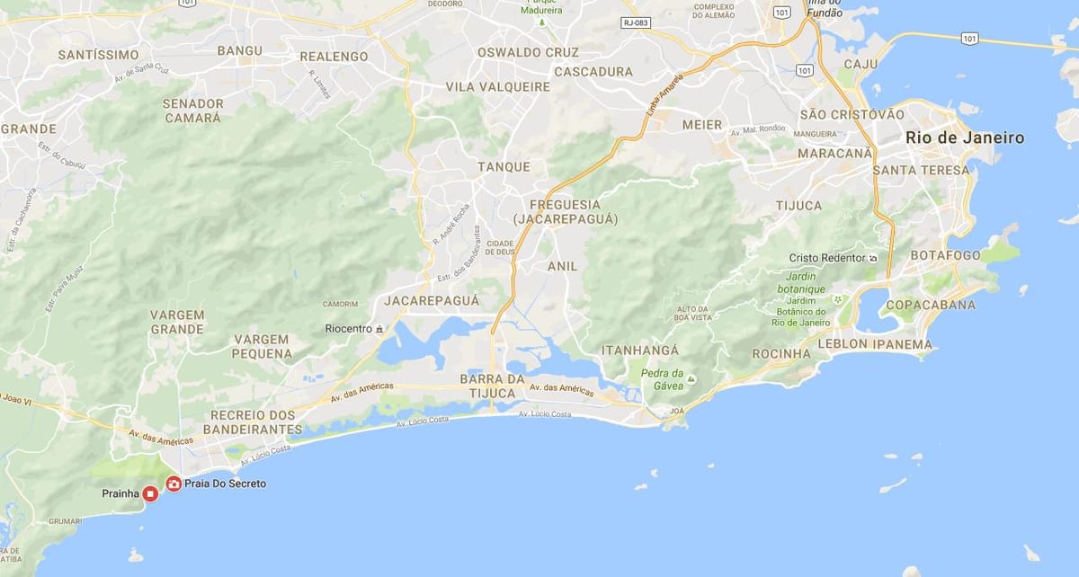 Карта плажа Праинья
