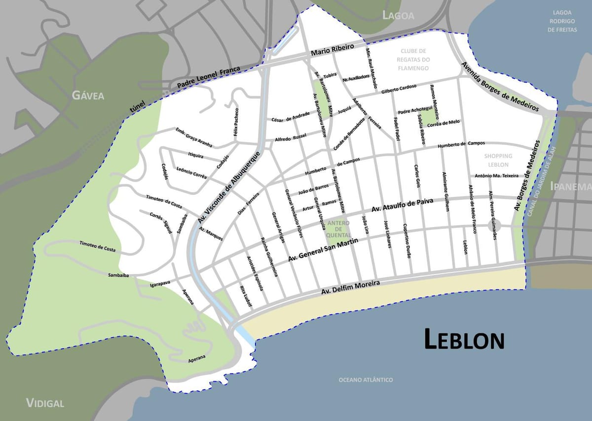 Карта плажа Leblon