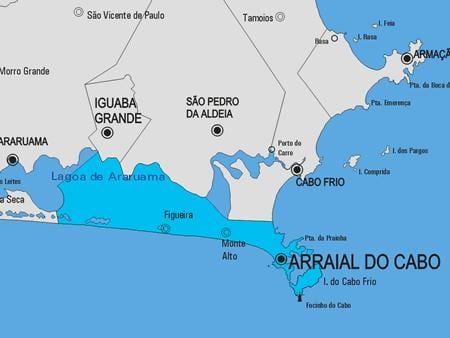 Карта arraial DO cabo община