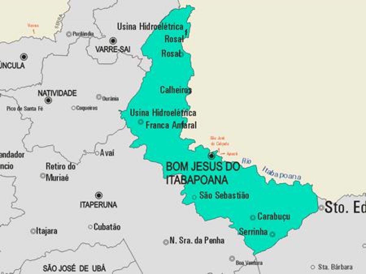 Карта на Бон-jesus-ДУ община Itabapoana