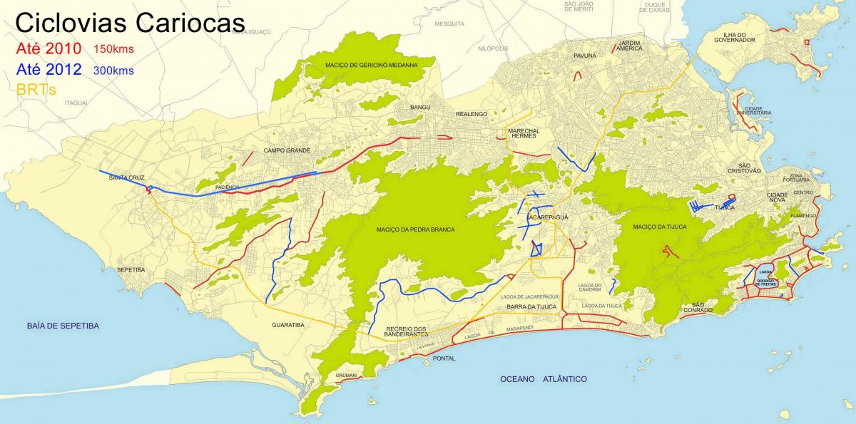 Картата на велосипедни маршрути Рио де Жанейро