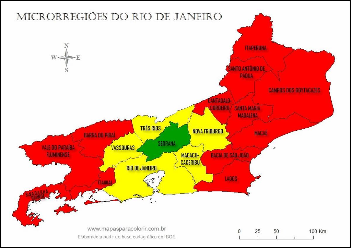 Карта микро-райони на Рио де Жанейро