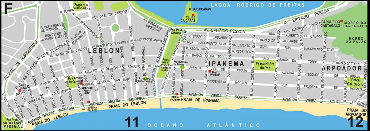 Карта плажа Ипанема
