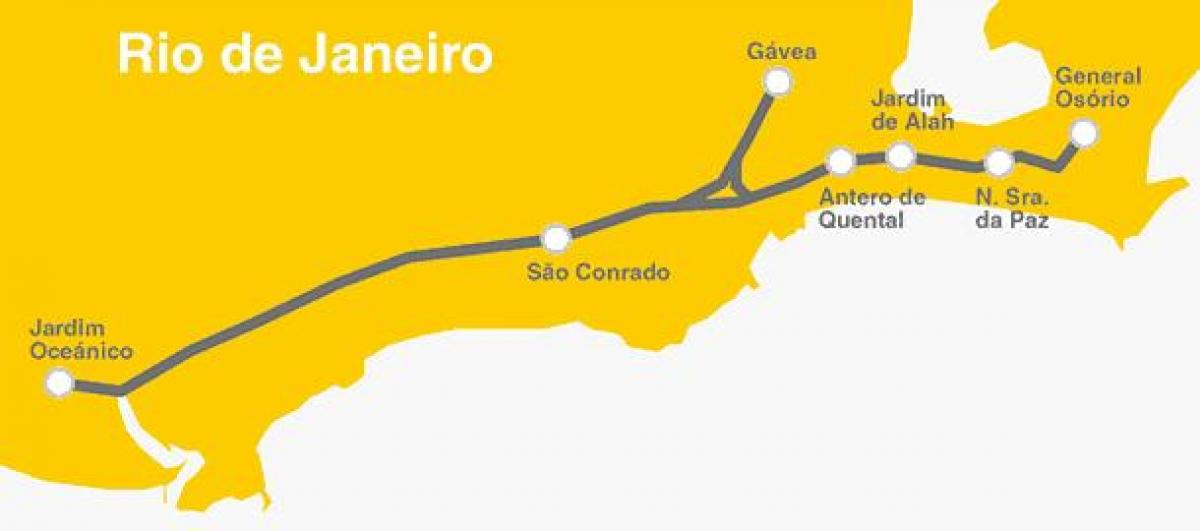 Карта на метрото на Рио де Жанейро - линия 4