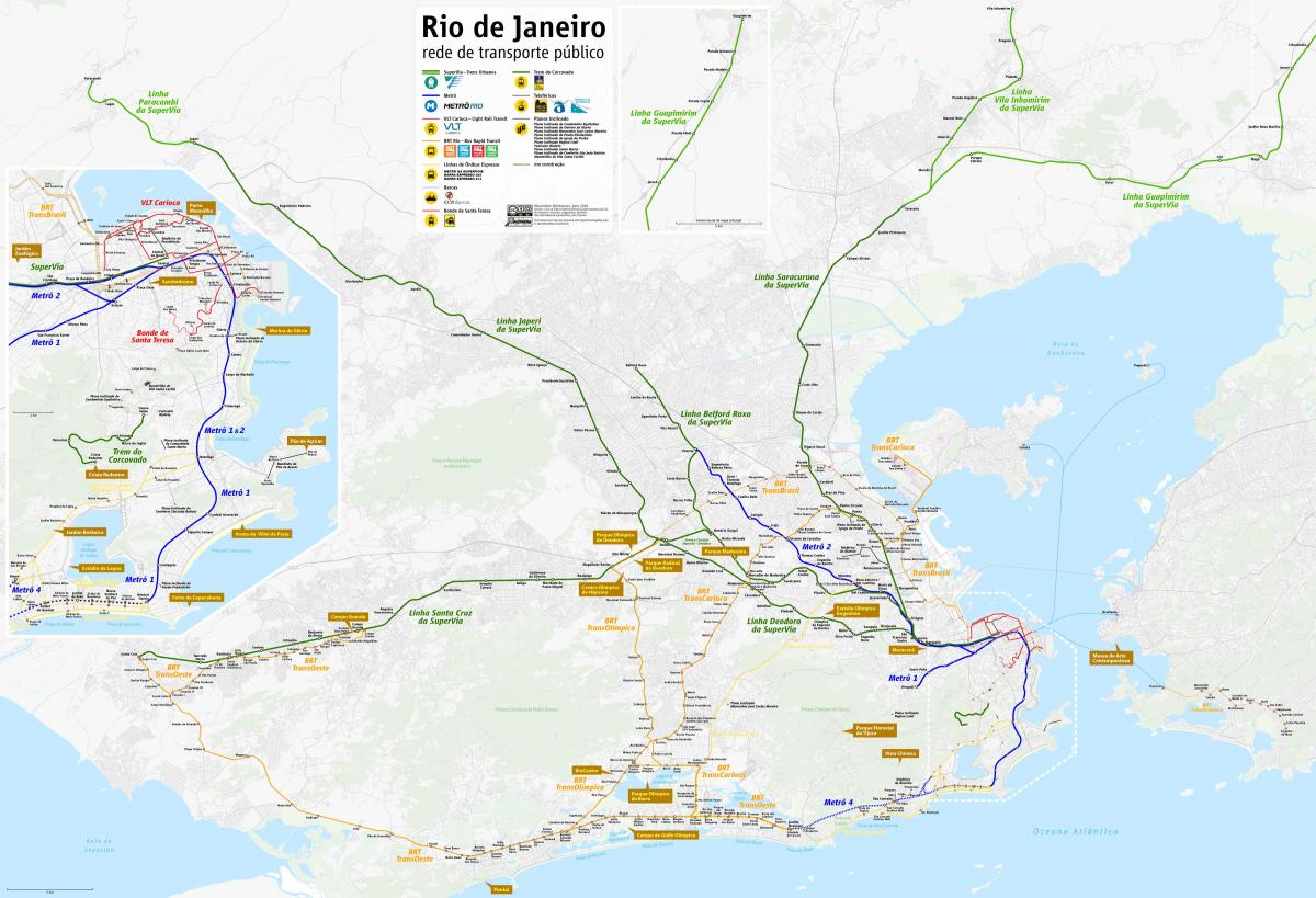 Карта на Рио де Жанейро транспорт