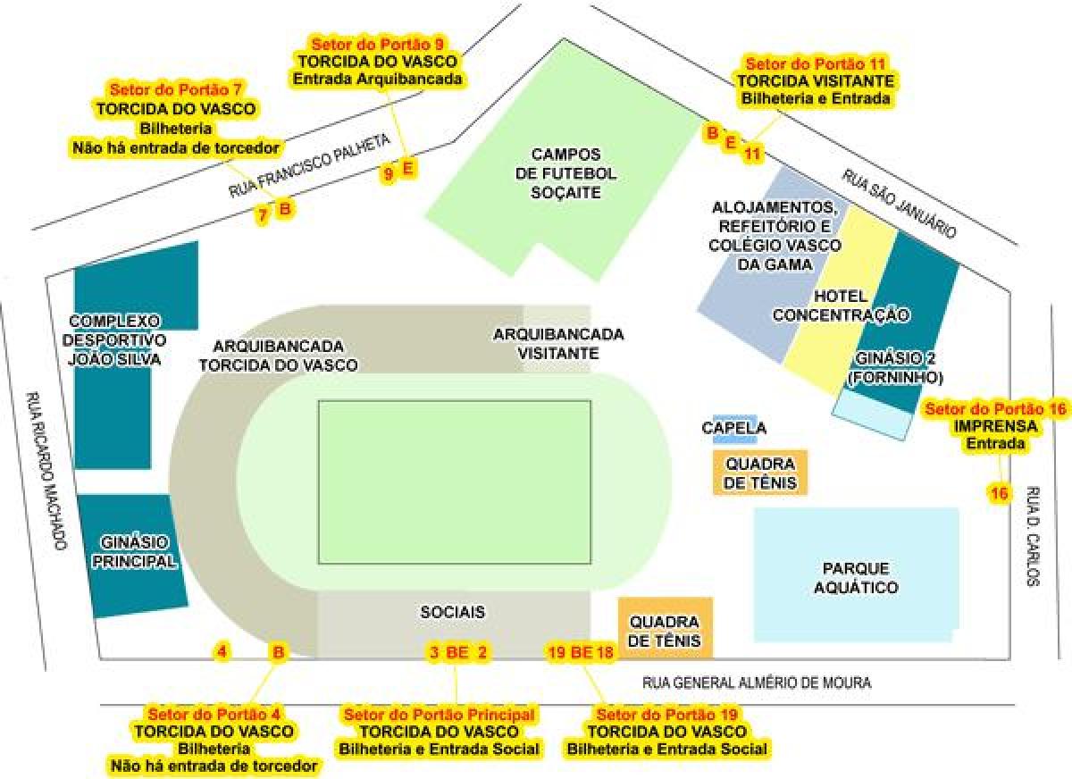 Карта на Сан стадион Januário