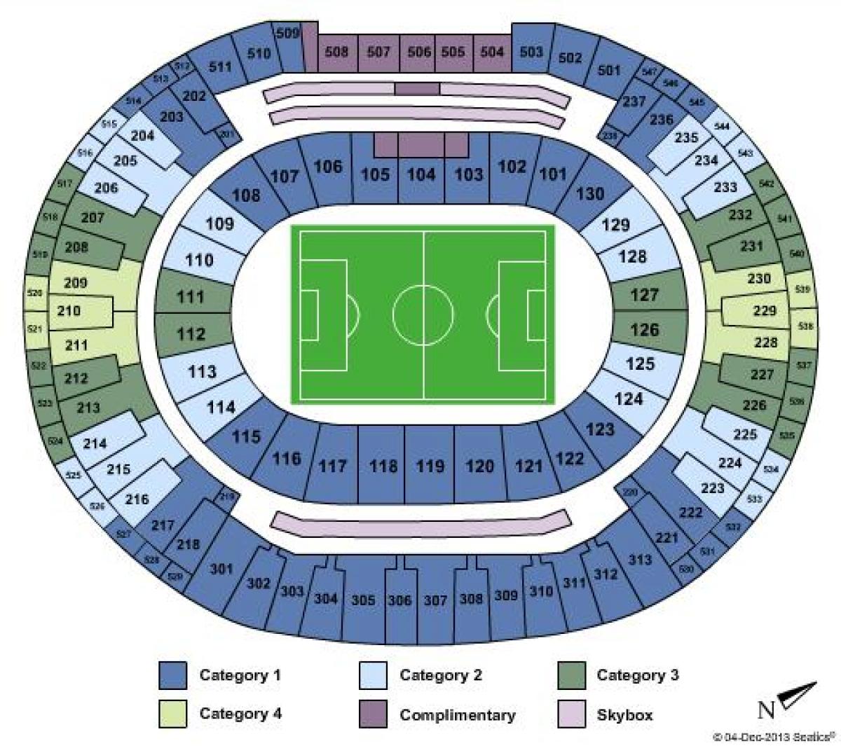 Картата стадион Маракана sièges