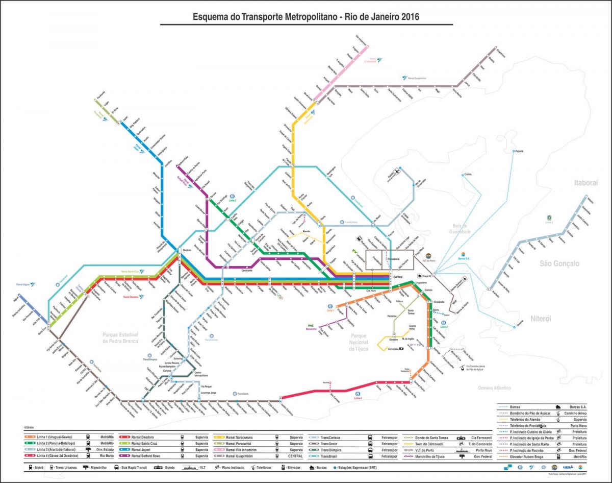 Карта на транспорта в Рио