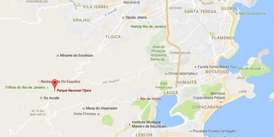 Карта на национален парк Tijuca