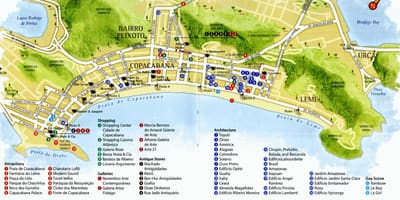 Карта плажа Копакабана
