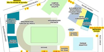 Карта на Сан стадион Januário