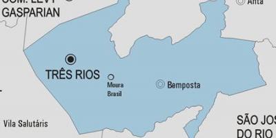 Карта Tres Rios община