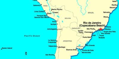 Карта на Рио де Жанейро в Южна Америка