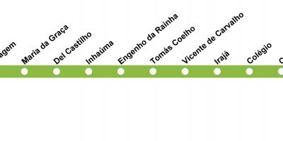 Карта на метрото на Рио де Жанейро - линия 2 (зелен)