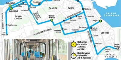 Карта на Рио де Жанейро трамвай