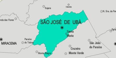 Карта на Сан Хосе де община Ubá