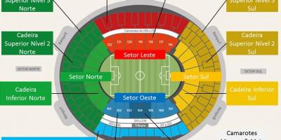 Картата стадион Маракана secteurs
